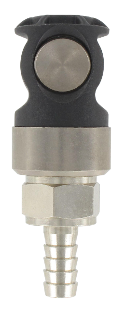 Quick-connect safety coupling anti-scratch design ISO-C barb connector D5,5 mm T8