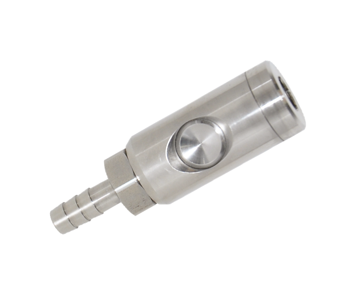 Quick-connect safety couplings EURO barb connector D7,4 mm in stainless steel