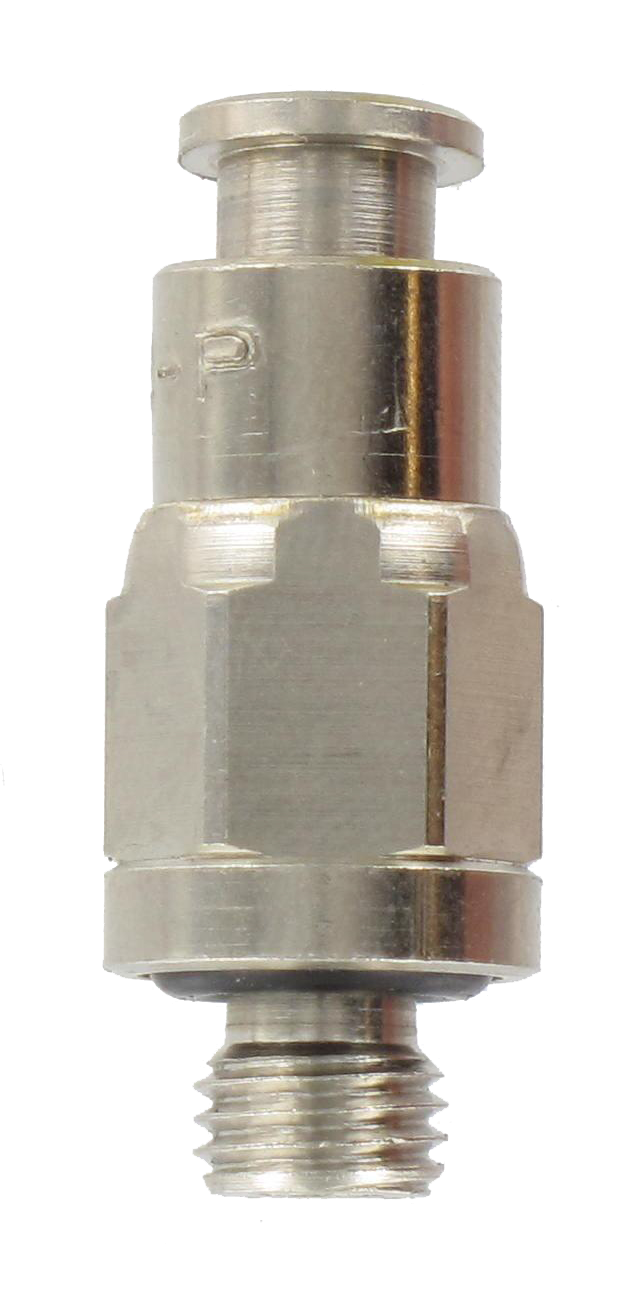 Raccord instantané laiton nickelé droit mâle BSP cylindrique M6X0.75 T4