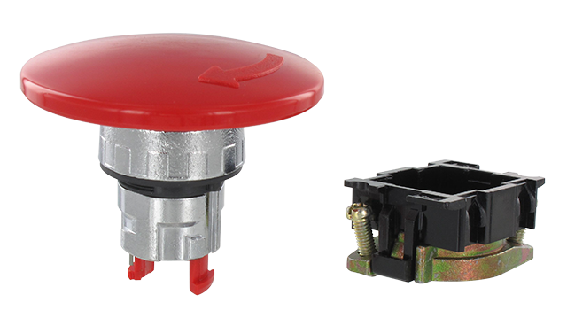Series 100/120 panel-mounted knob with pneumatic rotation Ø 60 RM 066 R (red)