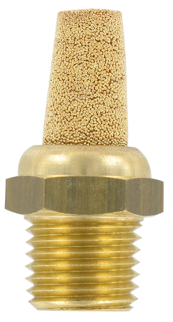 Silencer brass base, sintered bronze body 1/4 NPT Fittings and couplings