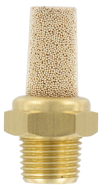 Silencer brass base, sintered bronze body 1/8 NPT Fittings and couplings