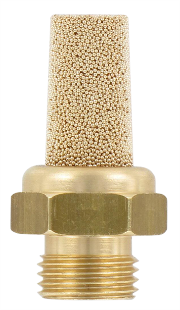 Silencer brass base, sintered bronze body 1/8 Fittings and couplings