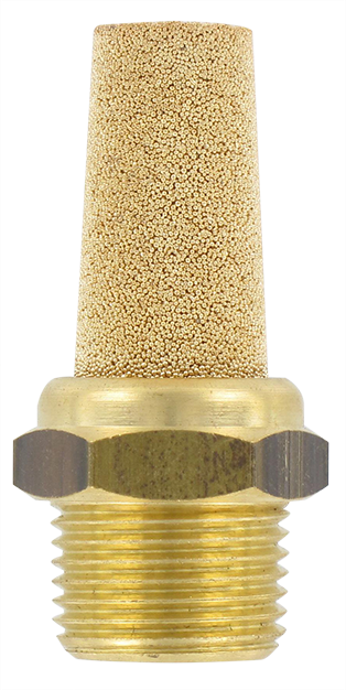 Silencer brass base, sintered bronze body 3/8 NPT Fittings and couplings