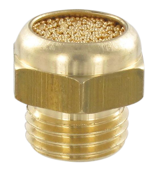 Silencer with brass base and sintered bronze pad 1/4 Fittings and couplings