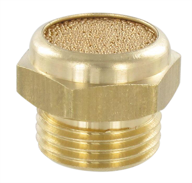 Silencer with brass base and sintered bronze pad 3/8 Fittings and couplings