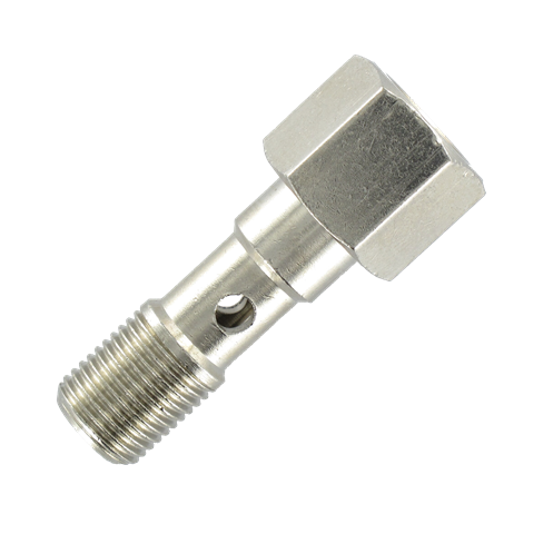 Single female banjo bolts, BSP cylindrical thread Push-on fittings