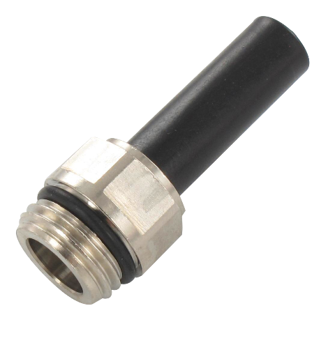 Snap-in pin male BSP cylindrical threaded in resin and nickel-plated brass 1/8-6