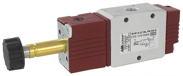 Solenoid air operated valve 3/2 NO (G1/8'') In-line pneumatic valves
