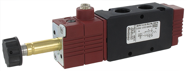 Solenoid operated valve 5/2-G1/4 Electro-pneumatically operated valves 5/2 monostable series 127 (G1/8'' G1/4'' - 800 Nl/min)