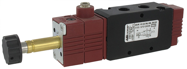 Solenoid operated valve 5/2-G1/8 Electro-pneumatically operated valves 5/2 monostable series 127 (G1/8'' G1/4'' - 800 Nl/min)