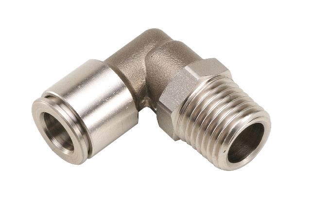 Stainless steel BSP tapered male swivel elbow push-in fitting T8-1/4