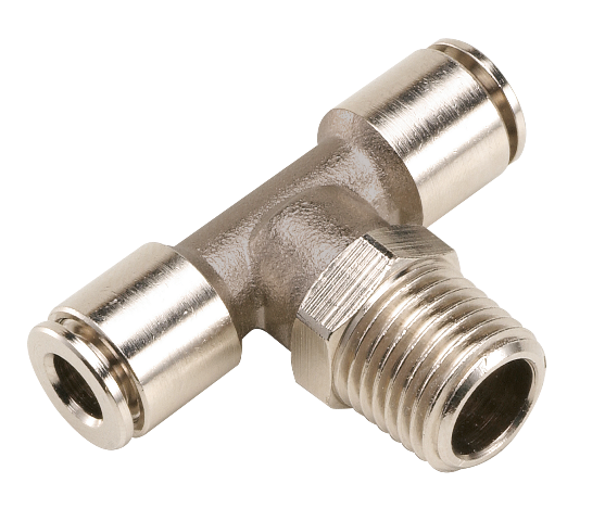 Stainless steel BSP tapered swivel male T push-in fittings Pneumatic push-in fittings