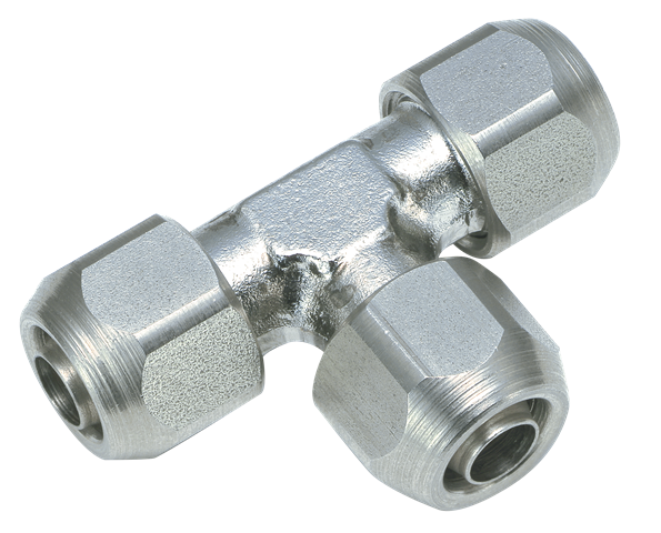 Stainless steel equal T push-on fitting 12/10-12/10
