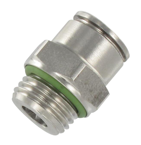 Stainless steel straight male BSP cylindrical push-in fittings