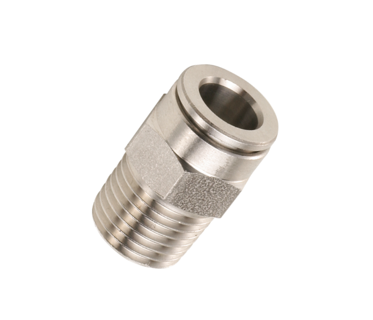 Stainless steel straight male BSP tapered push-in fittings