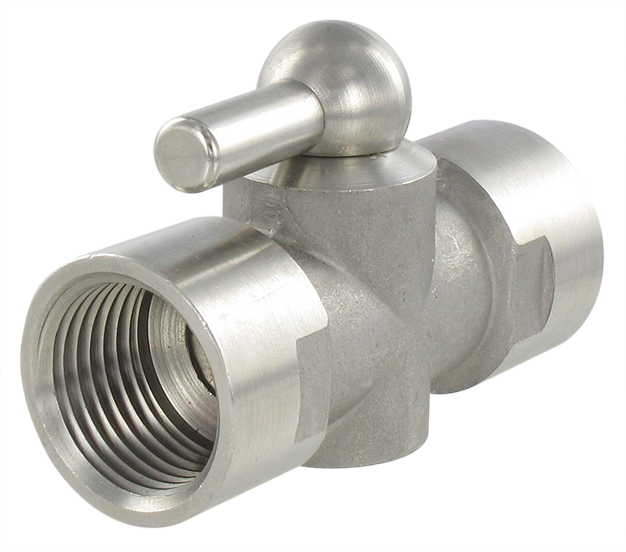 Stainless steel valve mini series female / female BSP cylindrical 1/2