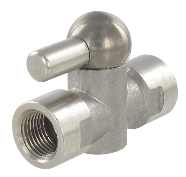 Stainless steel valve mini series female / female BSP cylindrical 1/8