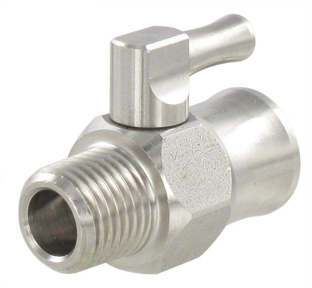 Stainless steel valve mini series male BSP conical / female BSP cylindrical 1/4