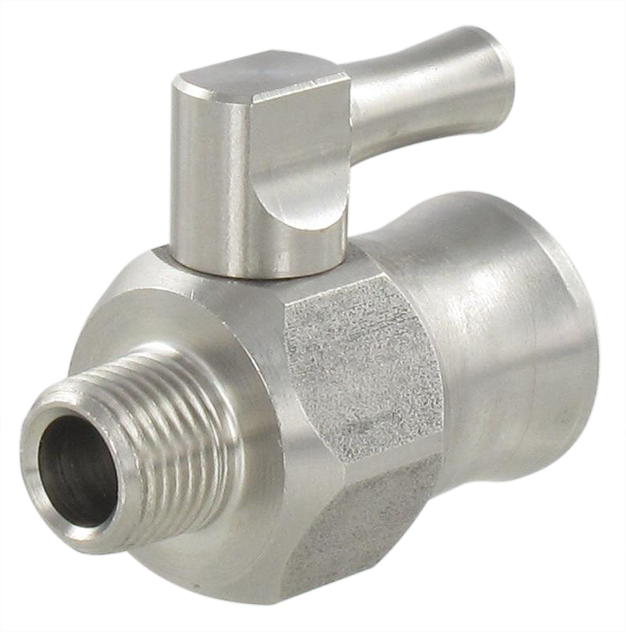 Stainless steel valve mini series male BSP conical / female BSP cylindrical 1/8