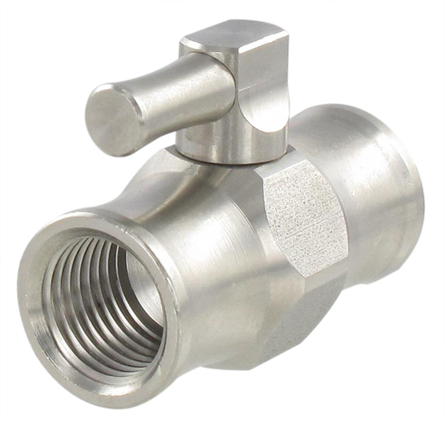 Stainless steel valves mini series female / female BSP cylindrical