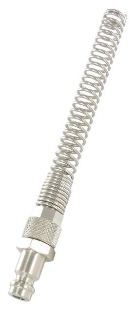 Standard push-on mini-plugs with spring 5 mm bore