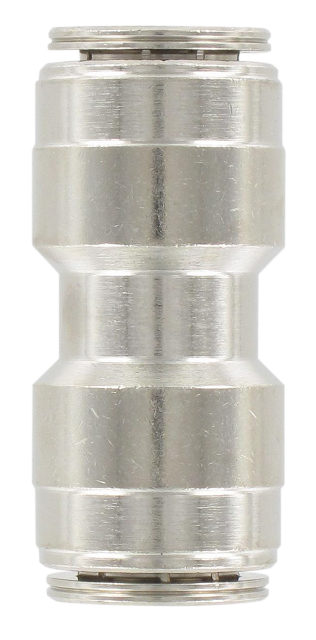 Straight double equal misting push-in fitting in nickel-plated brass T.3/8 Pneumatic push-in fittings