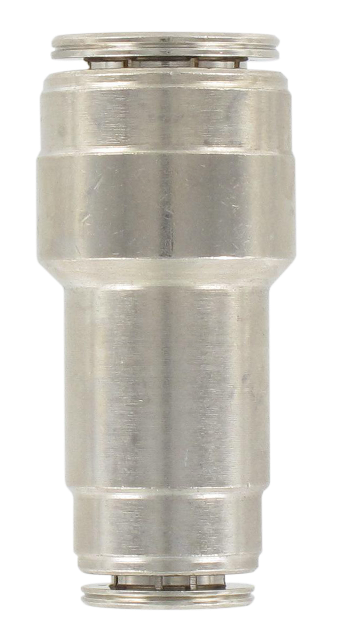 Straight double unequal misting push-in fitting in nickel-plated brass T.3/8-T.1/4