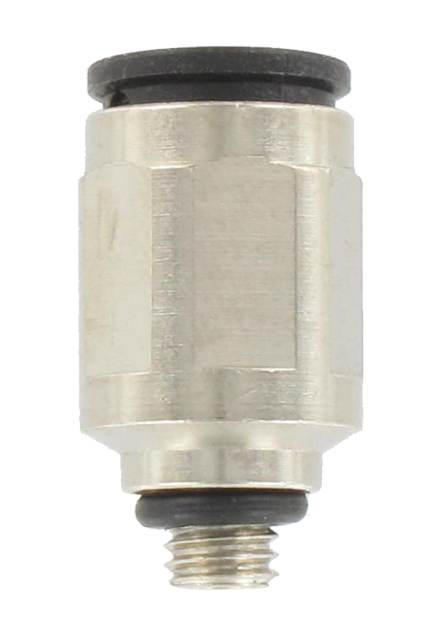Straight male BSP cylindrical push-in connector T6-M5 - nickel-plated brass/resin 2800 - Push-in fittings in resin