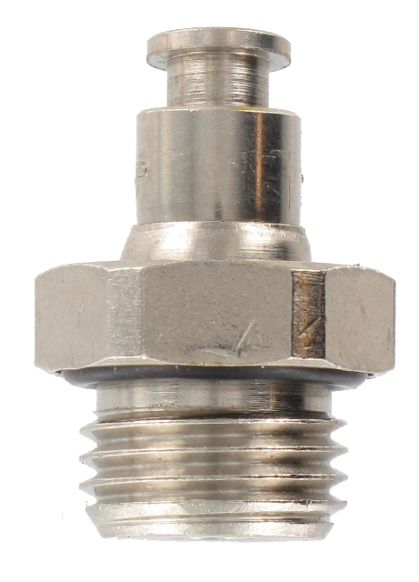 Straight male BSP cylindrical push-in fitting in nickel-plated brass 1/4-4