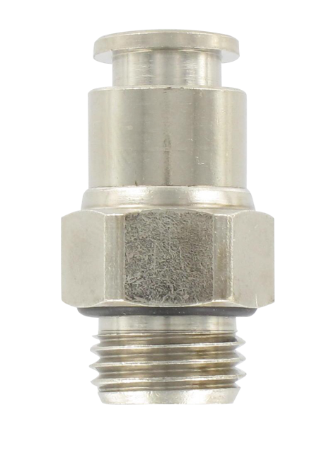 Straight male BSP cylindrical push-in fitting in nickel-plated brass 1/4-8