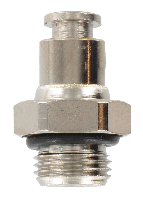 Straight male BSP cylindrical push-in fitting in nickel-plated brass 1/8-4