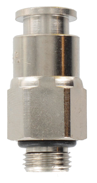 Straight male BSP cylindrical push-in fitting in nickel-plated brass 1/8-8