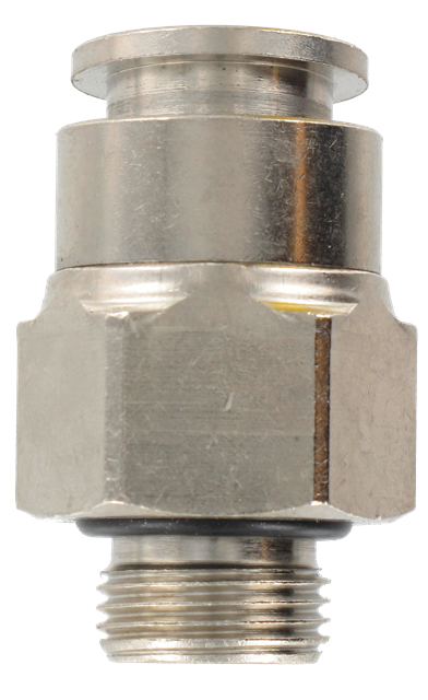 Straight male BSP cylindrical push-in fitting in nickel-plated brass 3/8-14