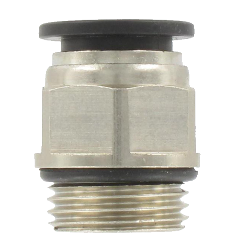 Straight male BSP push-in fitting with nickel-plated brass body T14-1/2 2800 - Push-in fittings in resin