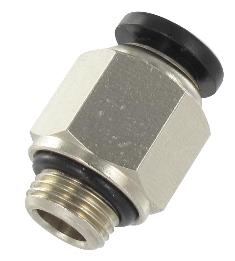 Straight male BSP cylindrical push-in fittings with nickel-plated brass body Pneumatic push-in fittings