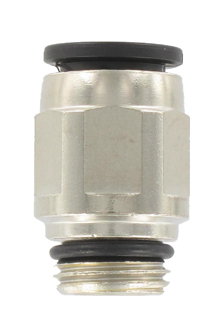 Straight male BSP push-in fitting with nickel-plated brass body T10-1/4 2800 - Push-in fittings in resin
