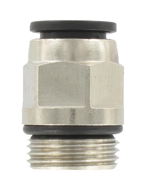 Straight male BSP push-in fitting with nickel-plated brass body T10-3/8 2800 - Push-in fittings in resin