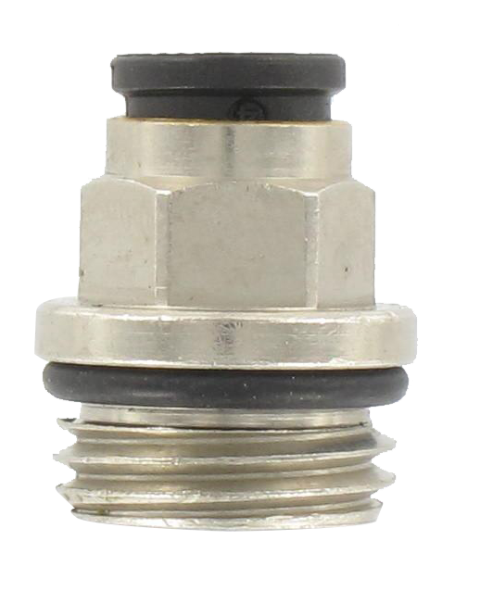 Straight male BSP push-in fitting with nickel-plated brass body T4-1/4