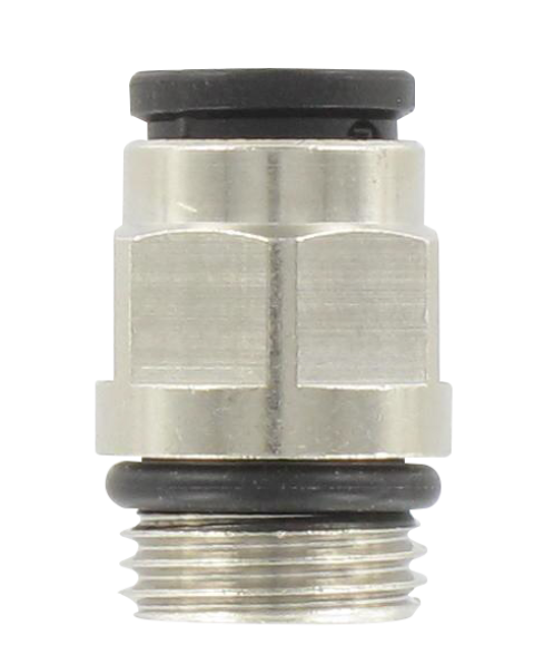 Straight male BSP push-in fitting with nickel-plated brass body T4-1/8