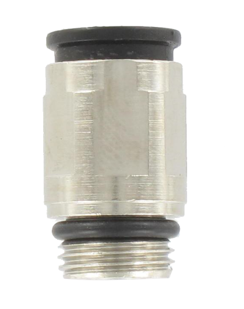 Straight male BSP push-in fitting with nickel-plated brass body T6-1/8