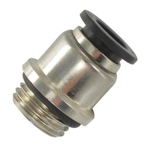 Straight male BSP push-in fittings with reduced body in nickel-plated brass Pneumatic push-in fittings