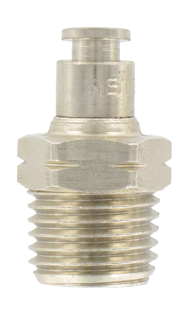 Straight male NPT 1/4\" T4 nickel-plated brass push-in connector