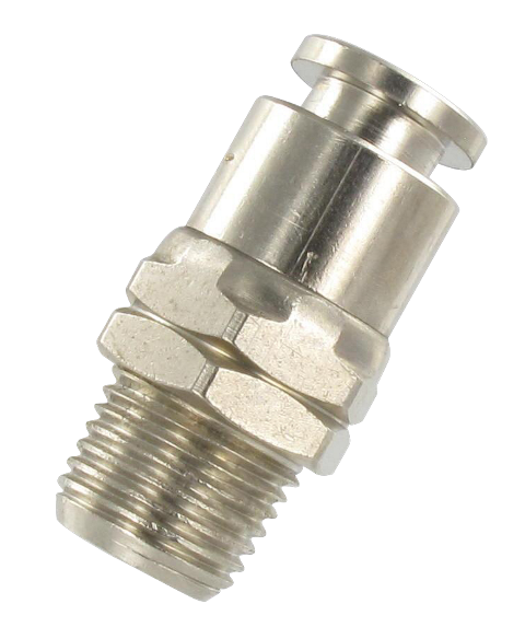 Straight male NPT push-in fittings in nickel-plated brass Pneumatic push-in fittings