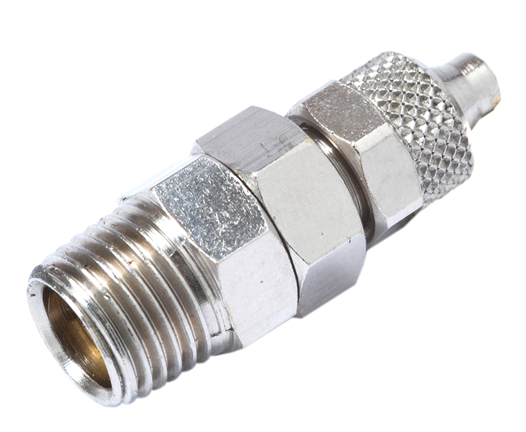 Straight male swivel push-on fitting, BSP tapered thread 10/8-1/4