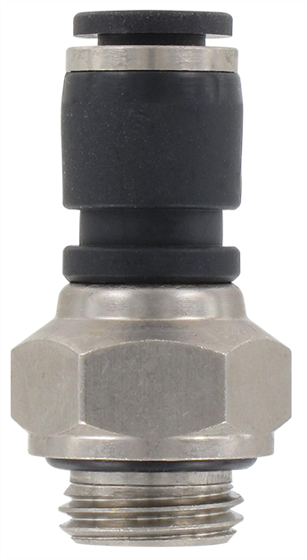 Swivel fitting, straight male BSP cylindrical 1/4\" T6 Push-in swivel fittings
