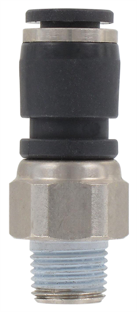Swivel fitting, straight male BSP tapered 1/8\" T6 Push-in swivel fittings