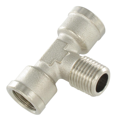 T female cylindrical tapered male center tap in nickel-plated brass
