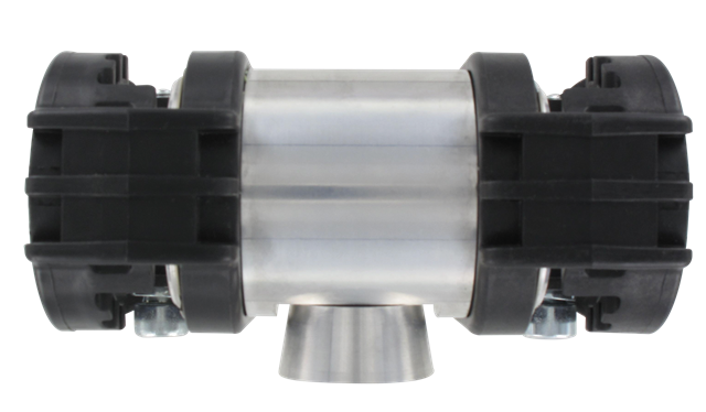 Central T female fittings in aluminium with water separator, BSP parallel for compressed air