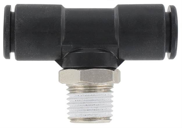 T push-in fitting BSP tapered male swivel in technopolymer T10-1/4 Pneumatic push-in fittings